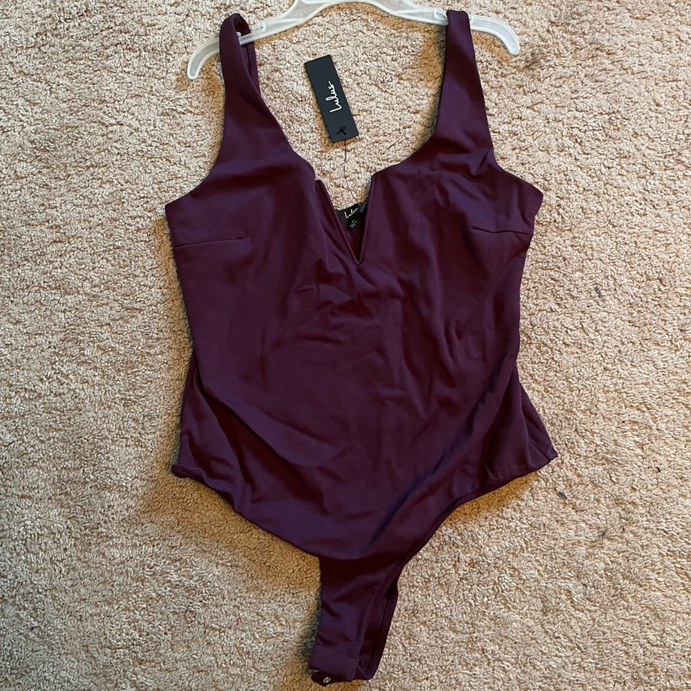 XOXO Burgandy Sleeveless Bodysuit